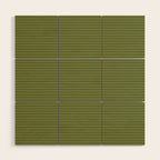 Ultra Fine Stripes Narrow Stripe Pattern in Olive Moss Green Wood Wall Art Gallery Image 1