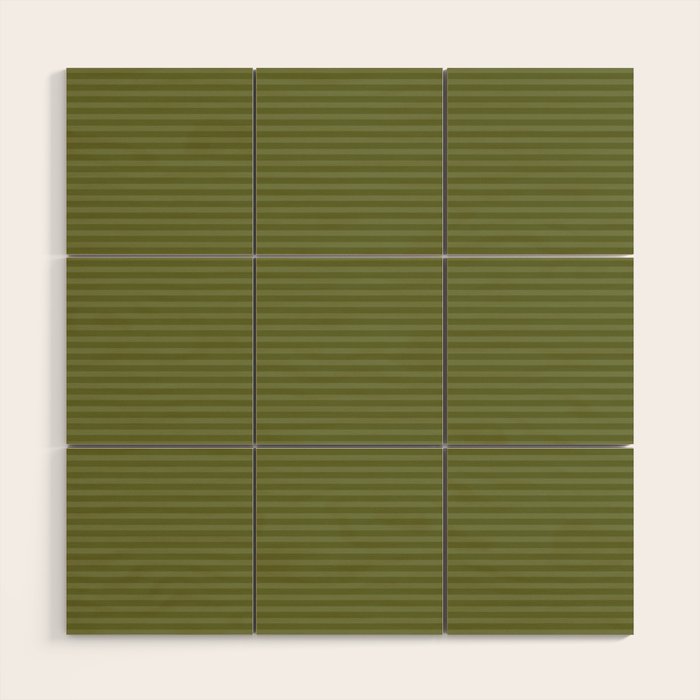Ultra Fine Stripes Narrow Stripe Pattern in Olive Moss Green Wood Wall Art Gallery Image 1