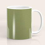 Ultra Fine Stripes Narrow Stripe Pattern in Olive Moss Green Coffee Mug Gallery Image 1