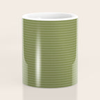 Ultra Fine Stripes Narrow Stripe Pattern in Olive Moss Green Coffee Mug Gallery Image 4
