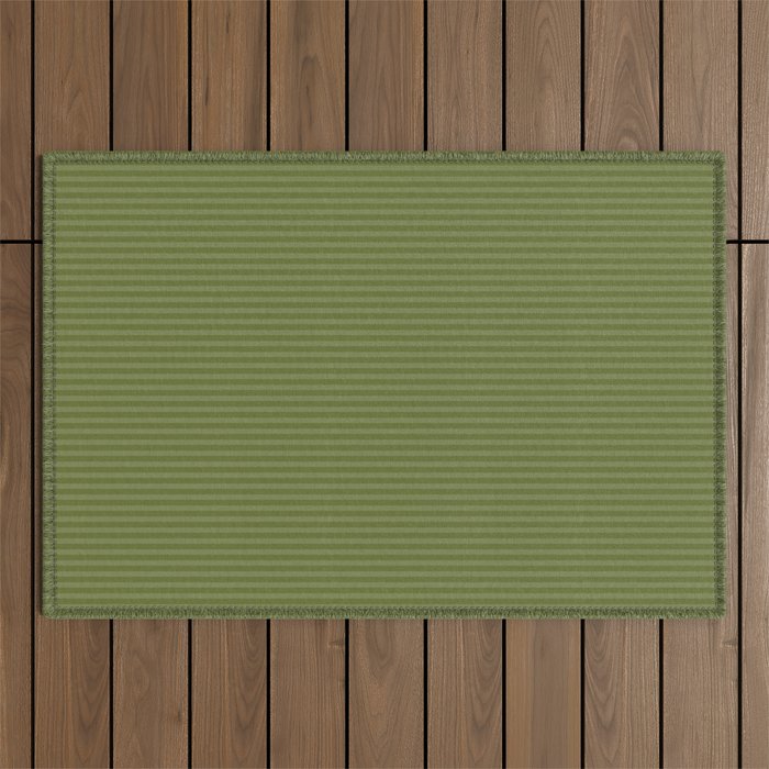 Ultra Fine Stripes Narrow Stripe Pattern in Olive Moss Green Outdoor Rug Gallery Image 1