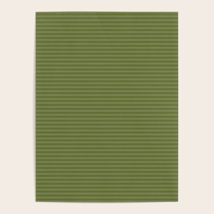 Ultra Fine Stripes Narrow Stripe Pattern in Olive Moss Green Poster Gallery Image 4