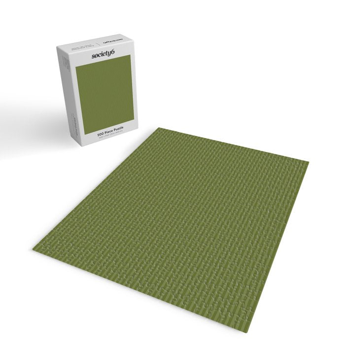 Ultra Fine Stripes Narrow Stripe Pattern in Olive Moss Green Jigsaw Puzzle Gallery Image 2