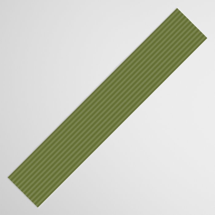 Ultra Fine Stripes Narrow Stripe Pattern in Olive Moss Green Table Runner Gallery Image 3