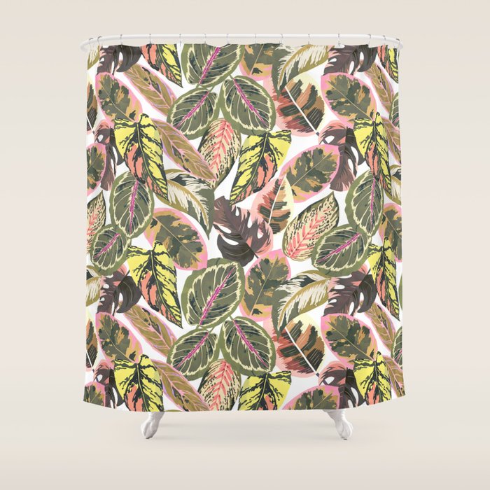 Wild jungle botanical leaves 63 Shower Curtain Gallery Image 1