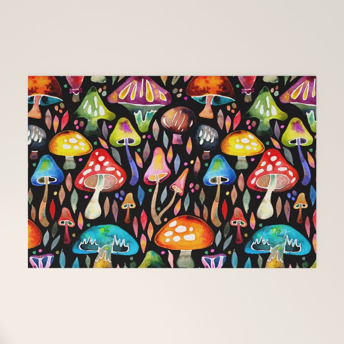 Mushroom Magic - Charcoal Welcome Mat Gallery Image 1