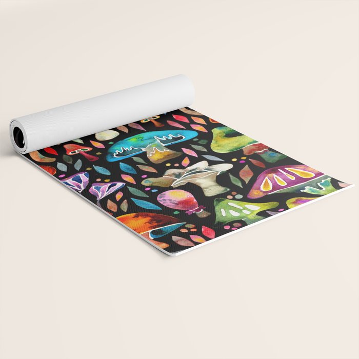 Mushroom Magic - Charcoal Yoga Mat Gallery Image 2