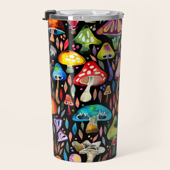 Mushroom Magic - Charcoal Travel Mug Gallery Image 3