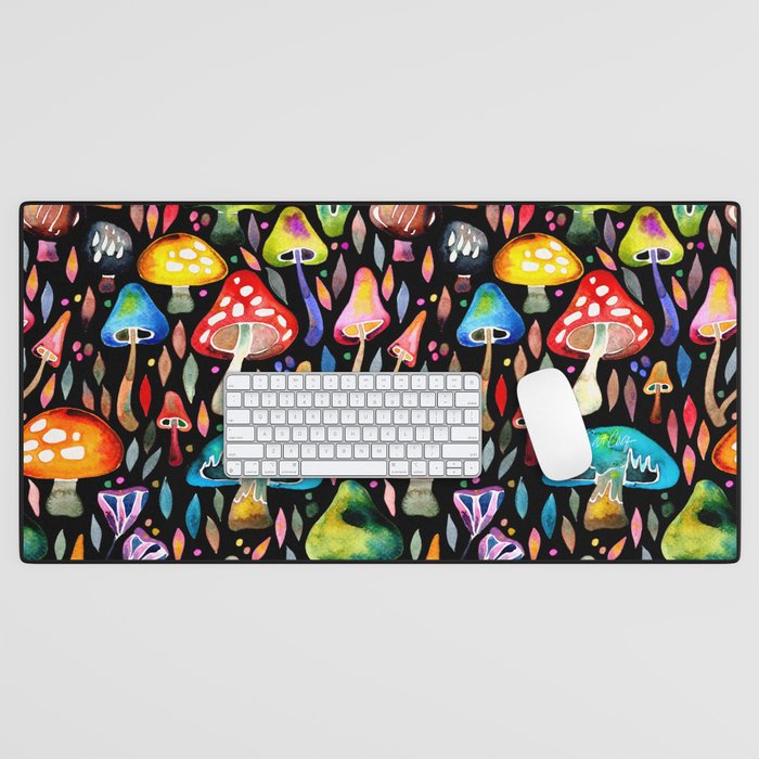 Mushroom Magic - Charcoal Desk Mat Gallery Image 1