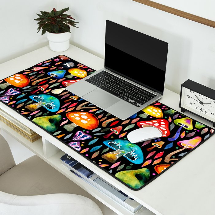 Mushroom Magic - Charcoal Desk Mat Gallery Image 2