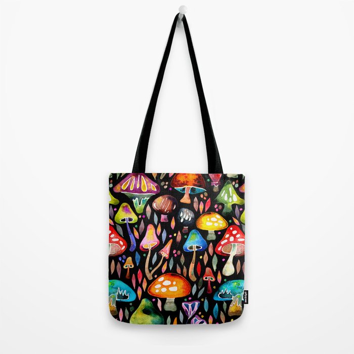 Mushroom Magic - Charcoal Tote Bag Gallery Image 2