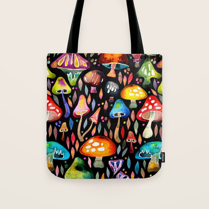 Mushroom Magic - Charcoal Tote Bag Gallery Image 1