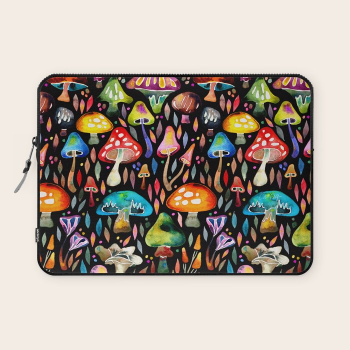 Mushroom Magic - Charcoal Laptop Sleeve Gallery Image 1