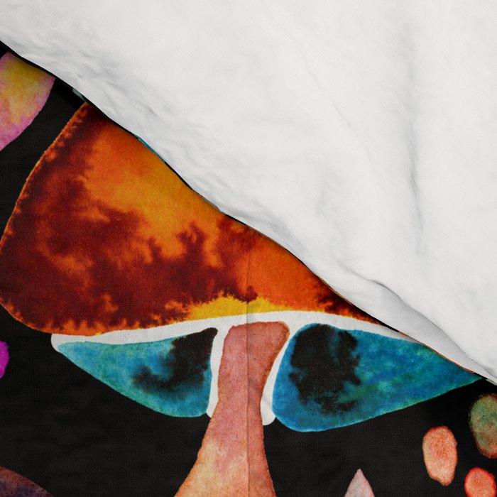 Mushroom Magic - Charcoal Comforter Gallery Image 4
