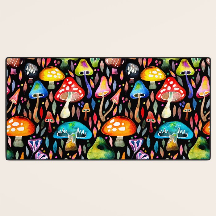Mushroom Magic - Charcoal Desk Mat Gallery Image 3