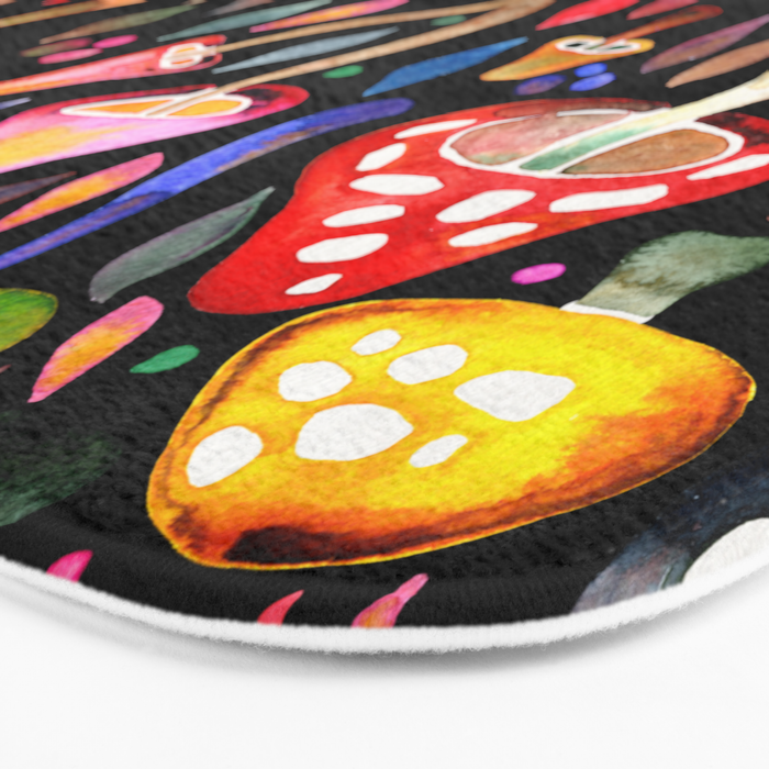 Mushroom Magic - Charcoal Bath Mat Gallery Image 3