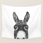 Hey Donkey BW Wall Tapestry Gallery Image 4