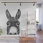 Hey Donkey BW Wall Mural Gallery Image 1