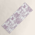 Toile de Jouy Vintage French Exotic Jungle Forest Lilac Blush & White Yoga Mat Gallery Image 1