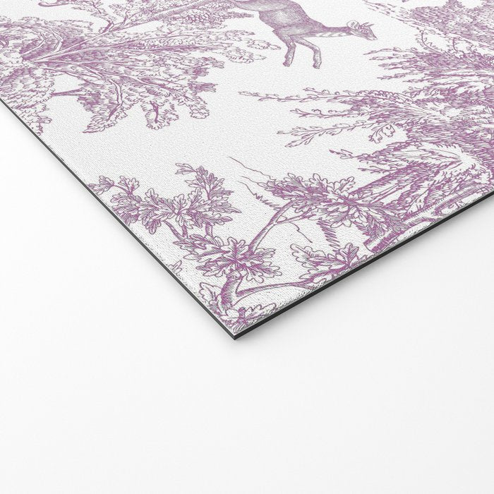 Toile de Jouy Vintage French Exotic Jungle Forest Lilac Blush & White Welcome Mat Gallery Image 2