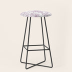 Toile de Jouy Vintage French Exotic Jungle Forest Lilac Blush & White Stool Gallery Image 1
