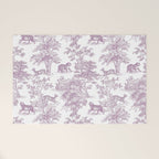 Toile de Jouy Vintage French Exotic Jungle Forest Lilac Blush & White Welcome Mat Gallery Image 1
