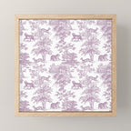 Toile de Jouy Vintage French Exotic Jungle Forest Lilac Blush & White Mini Art Print Gallery Image 1