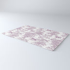 Toile de Jouy Vintage French Exotic Jungle Forest Lilac Blush & White Rug Gallery Image 3