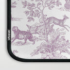 Toile de Jouy Vintage French Exotic Jungle Forest Lilac Blush & White Laptop Sleeve Gallery Image 3