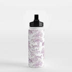 Toile de Jouy Vintage French Exotic Jungle Forest Lilac Blush & White Water Bottle Gallery Image 2