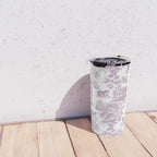 Toile de Jouy Vintage French Exotic Jungle Forest Lilac Blush & White Travel Mug Gallery Image 4