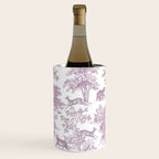 Toile de Jouy Vintage French Exotic Jungle Forest Lilac Blush & White Wine Chiller Gallery Image 2