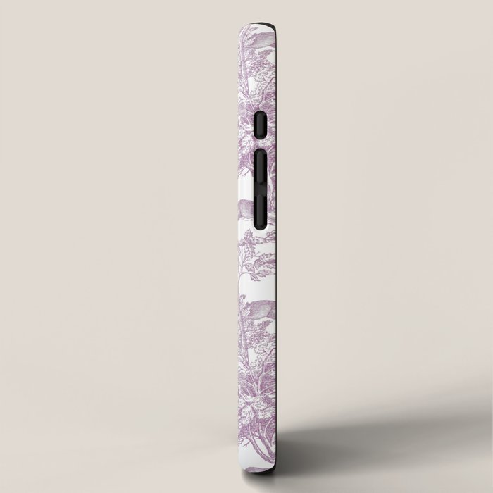 Toile de Jouy Vintage French Exotic Jungle Forest Lilac Blush & White iPhone Case Gallery Image 2