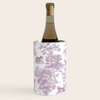 Toile de Jouy Vintage French Exotic Jungle Forest Lilac Blush & White Wine Chiller Gallery Image 1