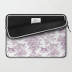 Toile de Jouy Vintage French Exotic Jungle Forest Lilac Blush & White Laptop Sleeve Gallery Image 2