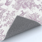 Toile de Jouy Vintage French Exotic Jungle Forest Lilac Blush & White Rug Gallery Image 4