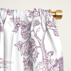 Toile de Jouy Vintage French Exotic Jungle Forest Lilac Blush & White Window Curtain Gallery Image 2