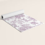 Toile de Jouy Vintage French Exotic Jungle Forest Lilac Blush & White Yoga Mat Gallery Image 2