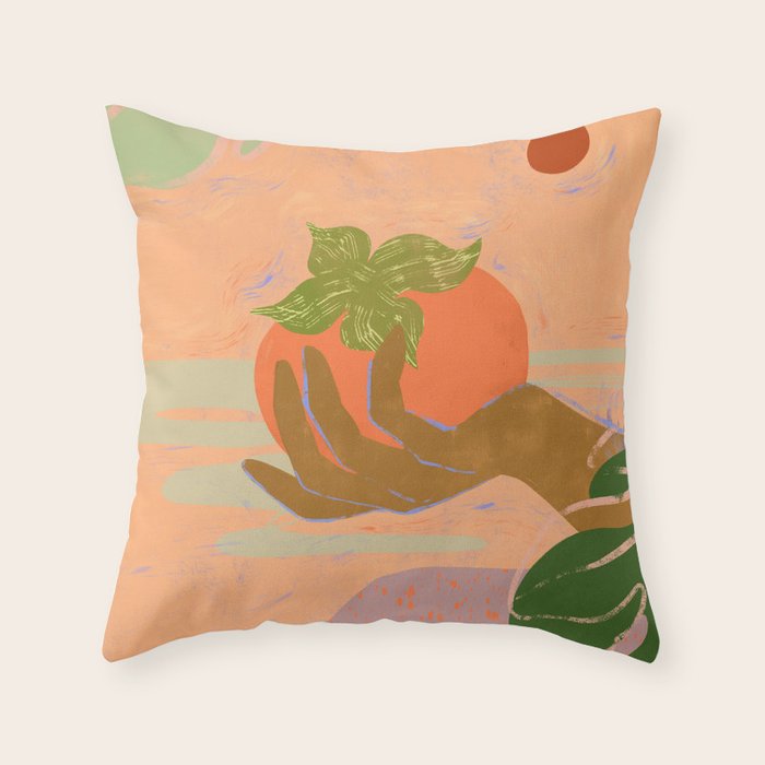 Persimmon Throw Pillow Gallery Image 1