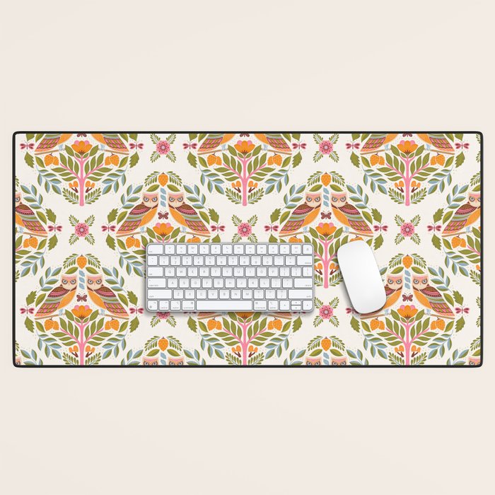 Woodland Owls - Multi-colored Desk Mat Gallery Image 1