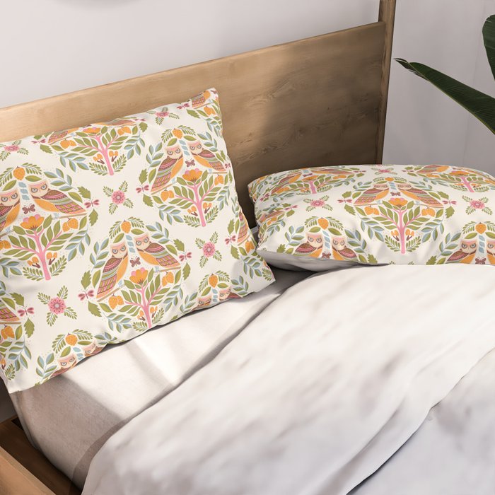 Woodland Owls - Multi-colored Pillow Sham Gallery Image 2