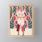 Floral Lady Portrait  Mini Art Print Gallery Image 1