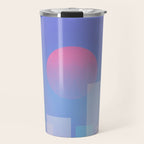 Abstract geometric pixel city 6 Travel Mug Gallery Image 1