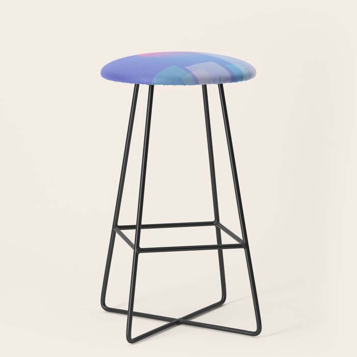 Abstract geometric pixel city 6 Stool Gallery Image 1