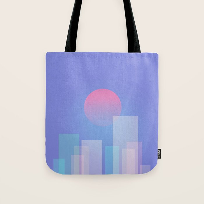 Abstract geometric pixel city 6 Tote Bag Gallery Image 1