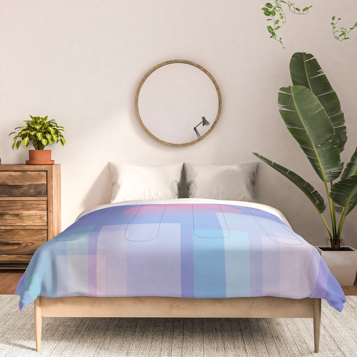 Abstract geometric pixel city 6 Comforter Gallery Image 3