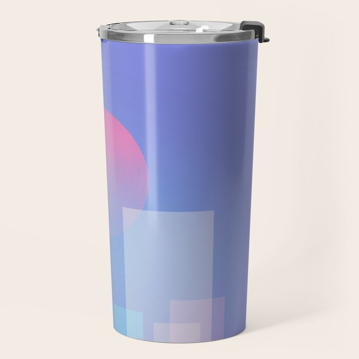 Abstract geometric pixel city 6 Travel Mug Gallery Image 2