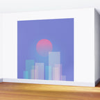 Abstract geometric pixel city 6 Wall Mural Gallery Image 2