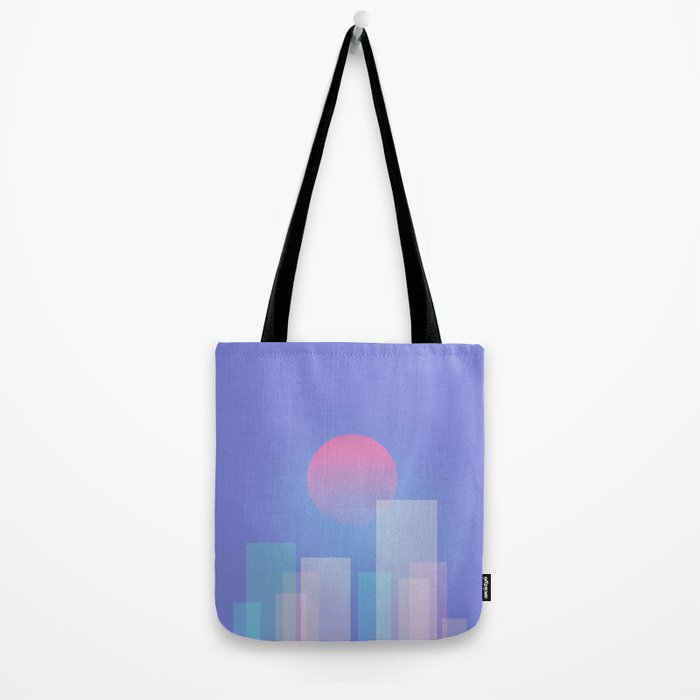 Abstract geometric pixel city 6 Tote Bag Gallery Image 2