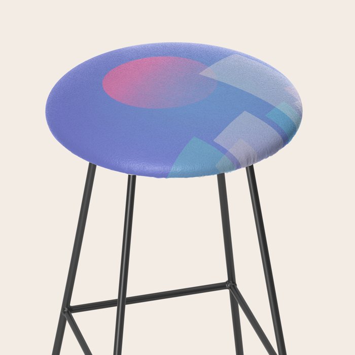 Abstract geometric pixel city 6 Stool Gallery Image 2